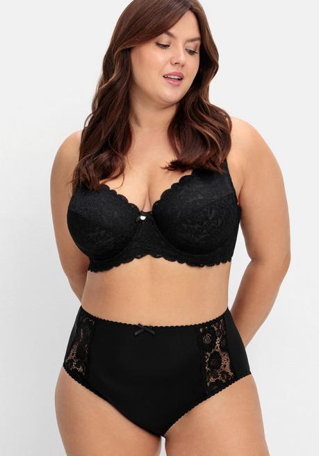 sheego Taillenslip mit transparenter Spitze - schwarz sheego Exklusive Angebote