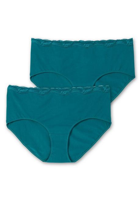 sheego Doppelpack Slips mit elastischer Spitzenkante - petrol sheego Kauf eins, bekomm eins gratis