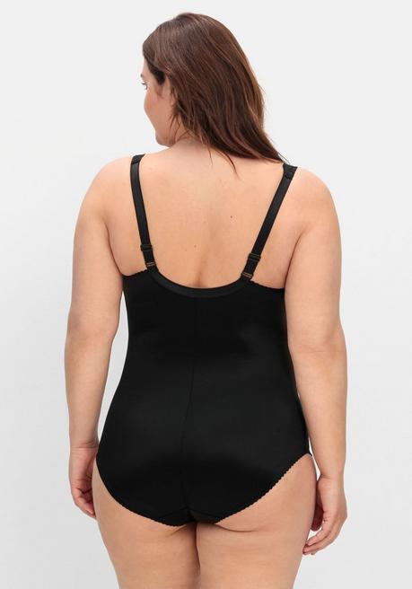 sheego Body in Satinoptik, mit Spitze - schwarz sheego Tiefpreis