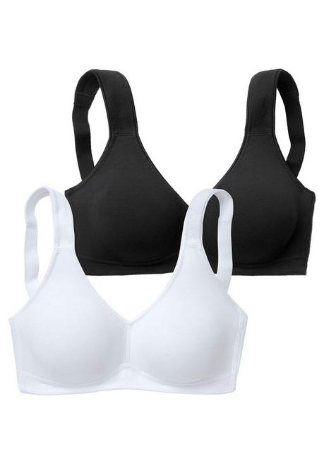 PETITE FLEUR Doppelpack Basic-BHs ohne Bügel - schwarz+weiß sheego Super Sparpreis
