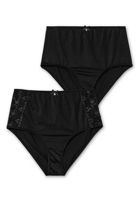 sheego Doppelpack Slips mit Spitze und Shapingeinsatz - schwarz+schwarz sheego Begrenzte Freigabe