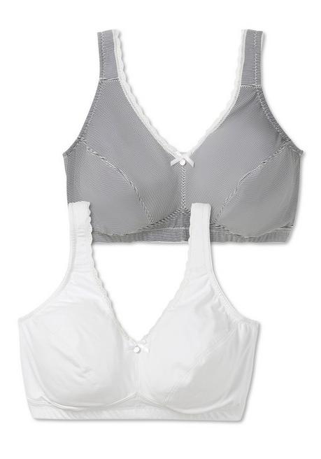sheego Doppelpack Komfort-BHs ohne Bügel - anthrazit+weiß sheego Neueste Stile