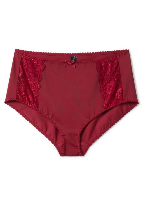 sheego Taillenslip mit transparenter Spitze - burgund sheego Black Friday Preise