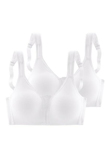 PETITE FLEUR Doppelpack BHs ohne Bügel - weiß sheego zollfrei
