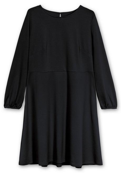 sheego Kleid aus Interlock, mit ausgestelltem Rock - schwarz sheego Schlussverkauf