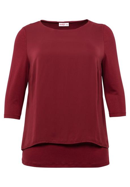 sheego Blusenshirt in leichter A-Linie mit Zipfelsaum - rubinrot sheego Fabrikverkauf