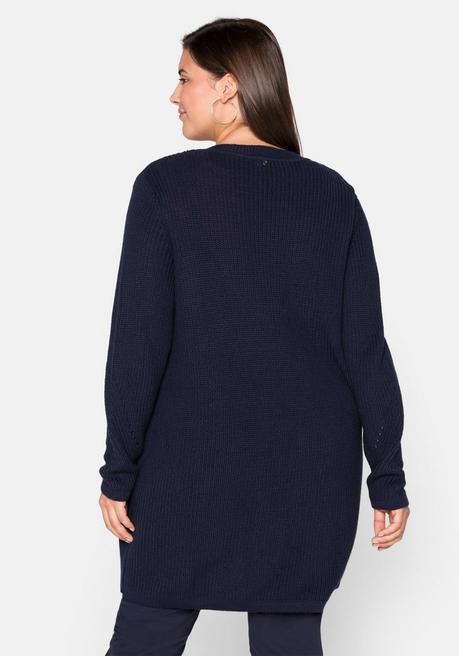 sheego Cardigan aus Grobstrick, in offener Form - marine sheego Kostenloser Versand