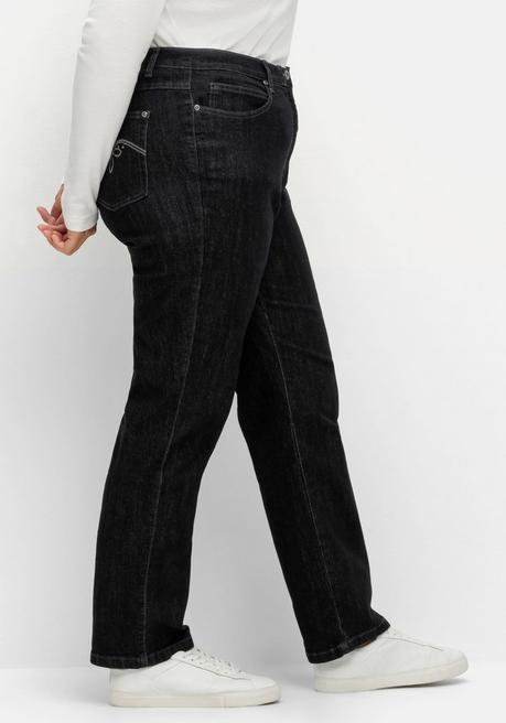 sheego x Collection L. Gerade Jeans in 5-Pocket-Form - black Denim sheego Fabrik Onlineshop