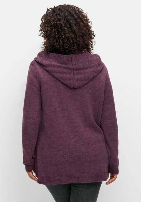 sheego by Joe Browns Cardigan mit Kapuze und Knopfverschluss - brombeer sheego Günstig kaufen