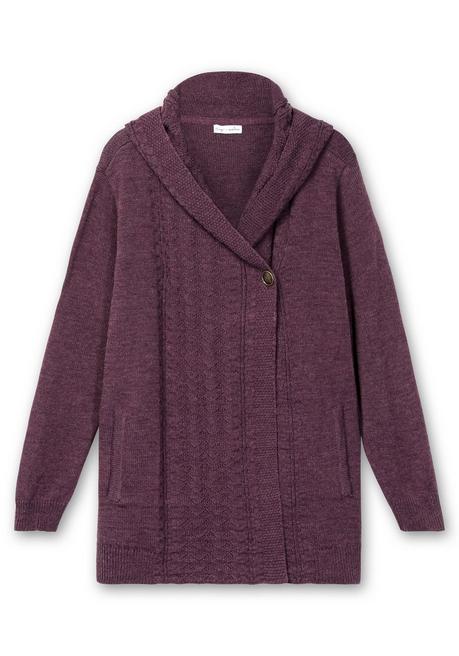 sheego by Joe Browns Cardigan mit Kapuze und Knopfverschluss - brombeer sheego Günstig kaufen