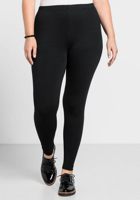sheego Leggings mit Gummizugbund - schwarz sheego Großer Ausverkauf