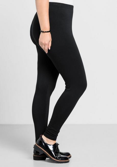 sheego Leggings mit Gummizugbund - schwarz sheego Großer Ausverkauf