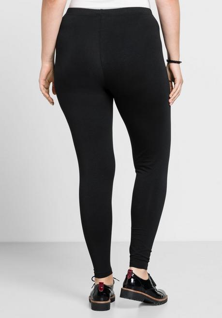 sheego Leggings mit Gummizugbund - schwarz sheego Großer Ausverkauf