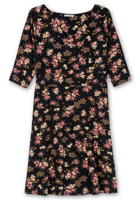 sheego by Joe Browns Jerseykleid mit Blumendruck und ausgestelltem Rock - schwarz gemustert sheego Online Shopping