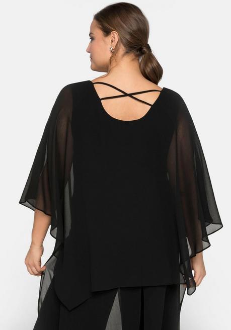 sheego Tunika in 2-in-1-Optik - schwarz sheego Saisonschlussverkauf