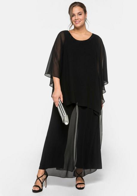 sheego Tunika in 2-in-1-Optik - schwarz sheego Saisonschlussverkauf