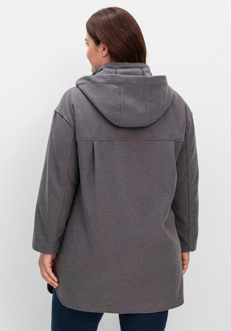sheego Kapuzenjacke mit Stehkragen und Reißverschluss - anthrazit sheego Black Friday