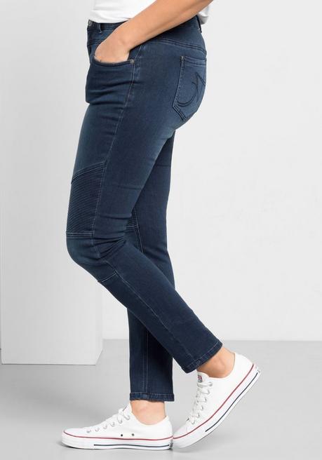 sheego Skinny Power-Stretch-Jeans im Biker-Look - dark blue Denim sheego Vatertagsangebot