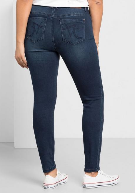 sheego Skinny Power-Stretch-Jeans im Biker-Look - dark blue Denim sheego Vatertagsangebot