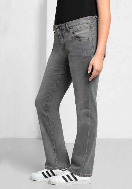 sheego Gerade Jeans mit Used-Effekten - grey Denim sheego Heißer Verkauf