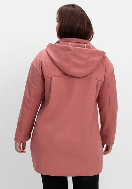 sheego Kapuzenjacke mit Stehkragen und Reißverschluss - rosenholz sheego Online Outlet