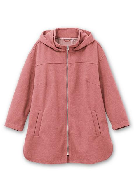 sheego Kapuzenjacke mit Stehkragen und Reißverschluss - rosenholz sheego Online Outlet