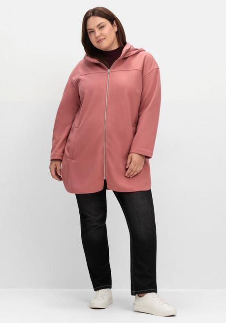 sheego Kapuzenjacke mit Stehkragen und Reißverschluss - rosenholz sheego Online Outlet