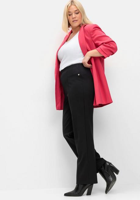sheego Gerade Hose aus Interlock, mit elastischem Bund - schwarz sheego Neuheiten