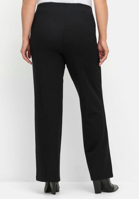 sheego Gerade Hose aus Interlock, mit elastischem Bund - schwarz sheego Neuheiten