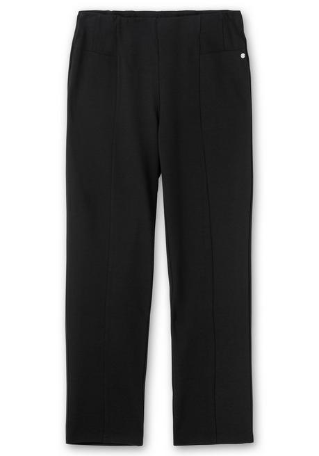 sheego Gerade Hose aus Interlock, mit elastischem Bund - schwarz sheego Neuheiten