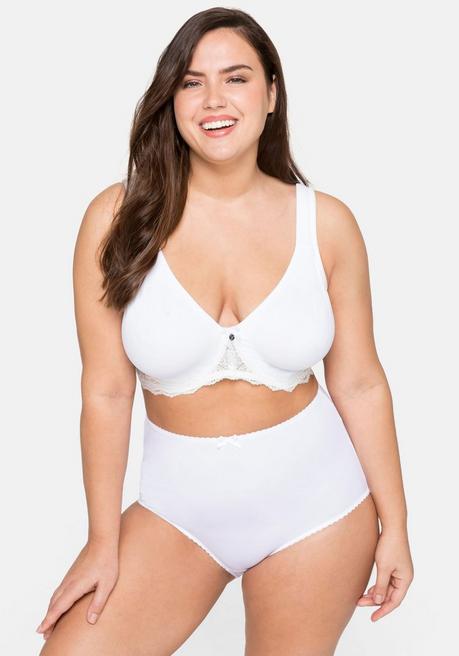 sheego T-Shirt-BH mit Spitze und nahtlosen Cups - weiß sheego JETZT KAUFEN