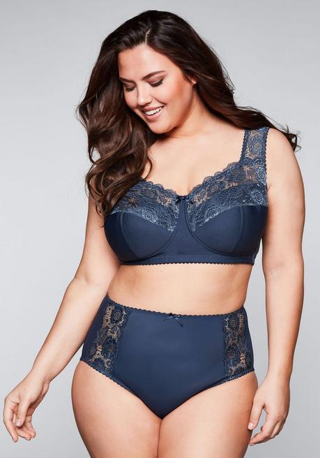 sheego Taillenslip mit transparenter Spitze - saphir sheego Bis zu 60% Rabatt