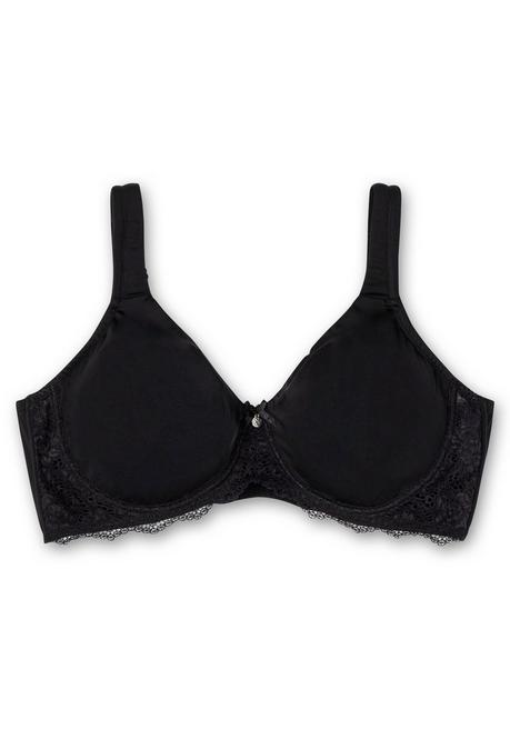 sheego T-Shirt-BH mit Spitze und nahtlosen Cups - schwarz sheego Nur noch ein Tag übrig
