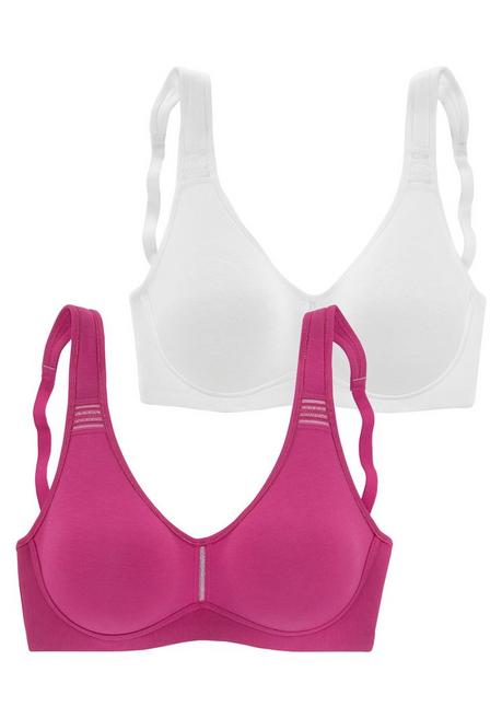 PETITE FLEUR Doppelpack T-Shirt-BHs - beere+weiß sheego Im Verkauf