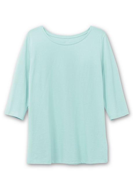 sheego Shirt in Piqué-Qualität mit 3/4-Ärmeln - mint sheego Begrenztes Angebot