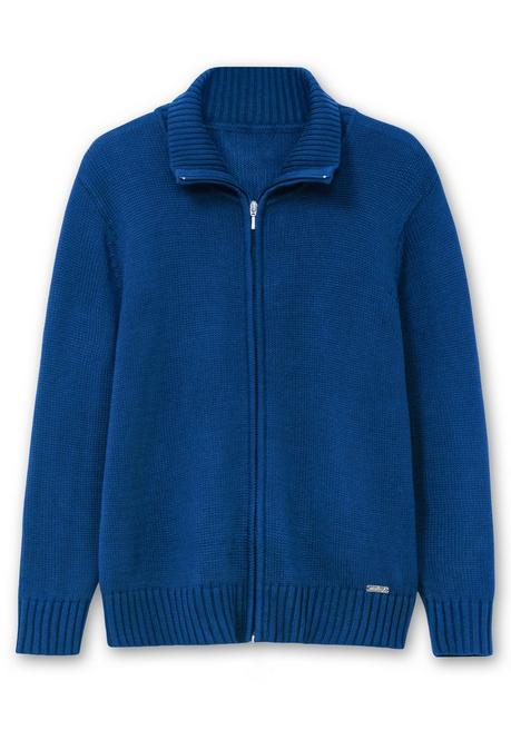 sheego Strickjacke mit Troyerkragen und 2-Wege-Zipper - royalblau sheego Black Friday