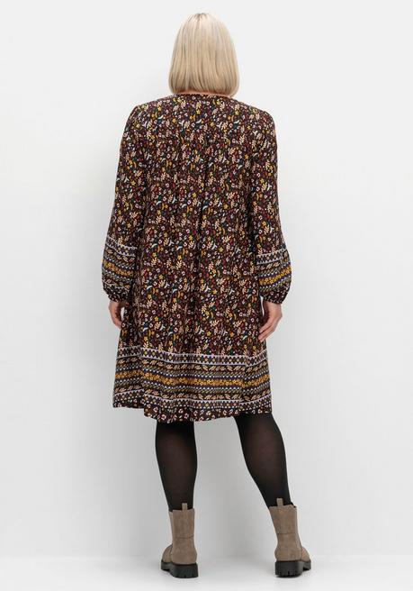 sheego Hängerchen-Kleid im Mustermix, in A-Linie - braun gemustert sheego Valentinstagsangebot