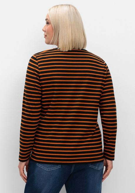 sheego Ringelshirt mit Rundhalsausschnitt - schwarz gestreift sheego Jubiläumsangebot