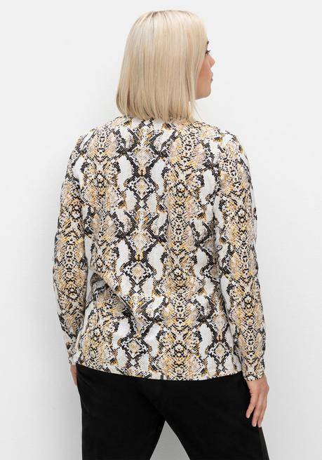 sheego Langarmshirt mit Animalprint und Rundhalsausschnitt - beigefarben gemustert sheego Exklusive Angebote