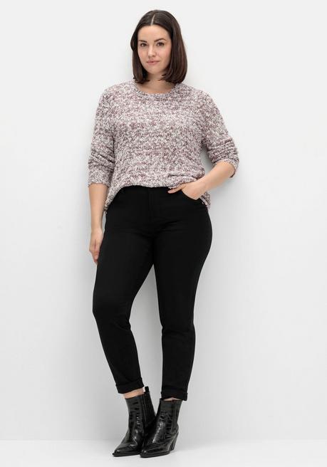 sheego Pullover aus meliertem Effektgarn - burgund sheego Bestseller