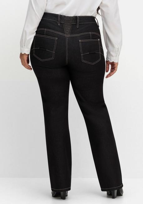 sheego Bootcut-Jeans mit Push-up-Effekt - black Denim sheego Tiefpreis