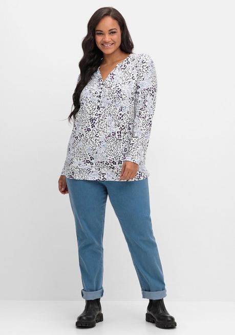 sheego Shirtbluse aus Viskosejersey, mit Animalprint - ecru gemustert sheego Wochenangebot