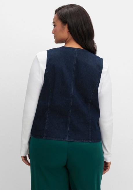 sheego Jeansweste in kurzer, taillierter Form - dark blue Denim sheego Kostenlose Rückgabe