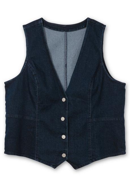 sheego Jeansweste in kurzer, taillierter Form - dark blue Denim sheego Kostenlose Rückgabe