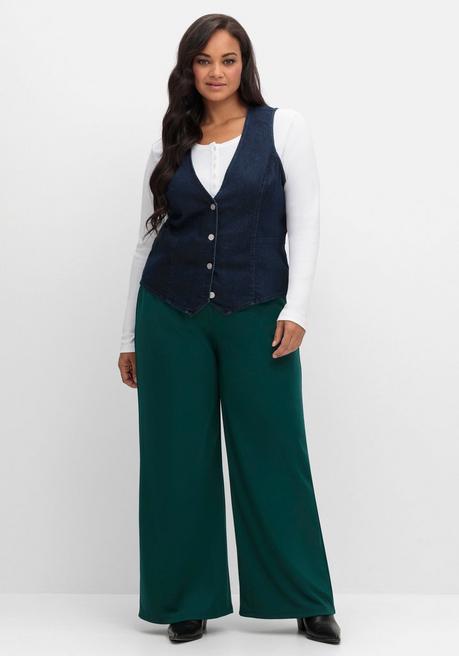 sheego Jeansweste in kurzer, taillierter Form - dark blue Denim sheego Kostenlose Rückgabe