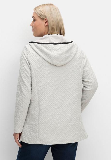 sheego Kapuzenjacke in gesteppter Jacquard-Qualität - hellgrau sheego Letzte 3 Tage