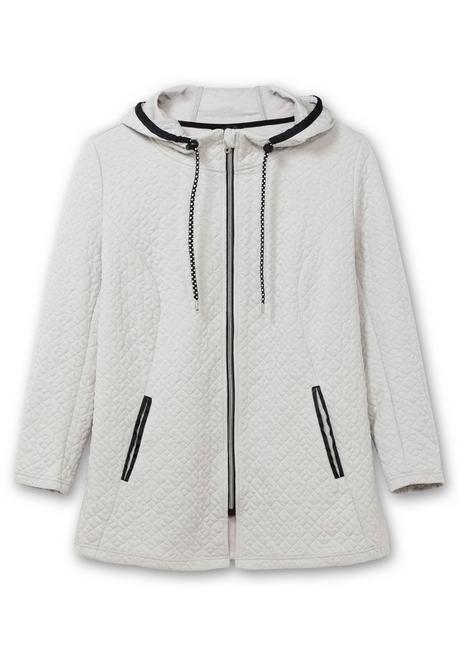 sheego Kapuzenjacke in gesteppter Jacquard-Qualität - hellgrau sheego Letzte 3 Tage