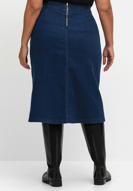 sheego Jeansrock mit Zierknopfleiste, in A-Linie - blue Denim sheego Letzte 2 Tage
