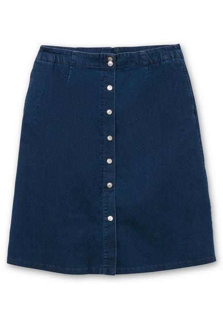 sheego Jeansrock mit Zierknopfleiste, in A-Linie - blue Denim sheego Letzte 2 Tage