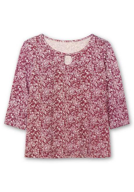 sheego 3/4-Arm-Shirt mit Cut-out am Ausschnitt - bordeaux gemustert sheego Zeitbegrenzte Promotion